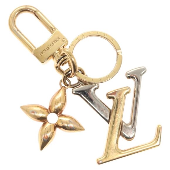 LOUIS VUITTON LV New Wave Key Holder metal Gold M68449 LV Auth BA1931 - Picture 1 of 9